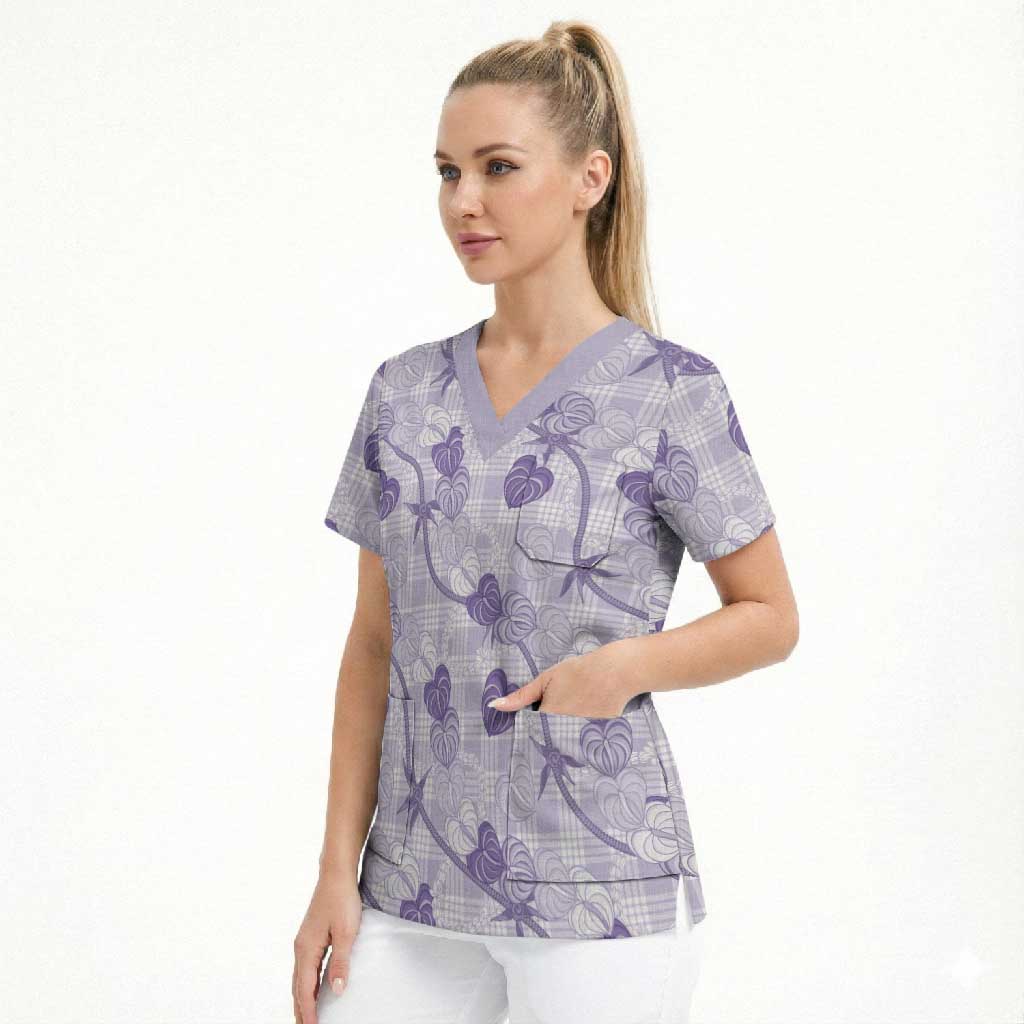 Anthurium Pikake Ti Leaf Palaka Scrub Top Purple Version