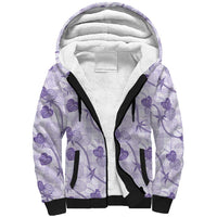 Anthurium Pikake Ti Leaf Palaka Sherpa Hoodie Purple Version