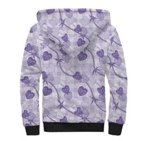 Anthurium Pikake Ti Leaf Palaka Sherpa Hoodie Purple Version