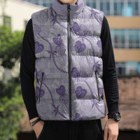 Anthurium Pikake Ti Leaf Palaka Sleeveless Puffer Jacket Purple Version