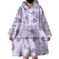 Anthurium Pikake Ti Leaf Palaka Wearable Blanket Hoodie Purple Version