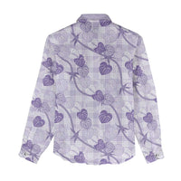 Anthurium Pikake Ti Leaf Palaka Women Casual Shirt Purple Version