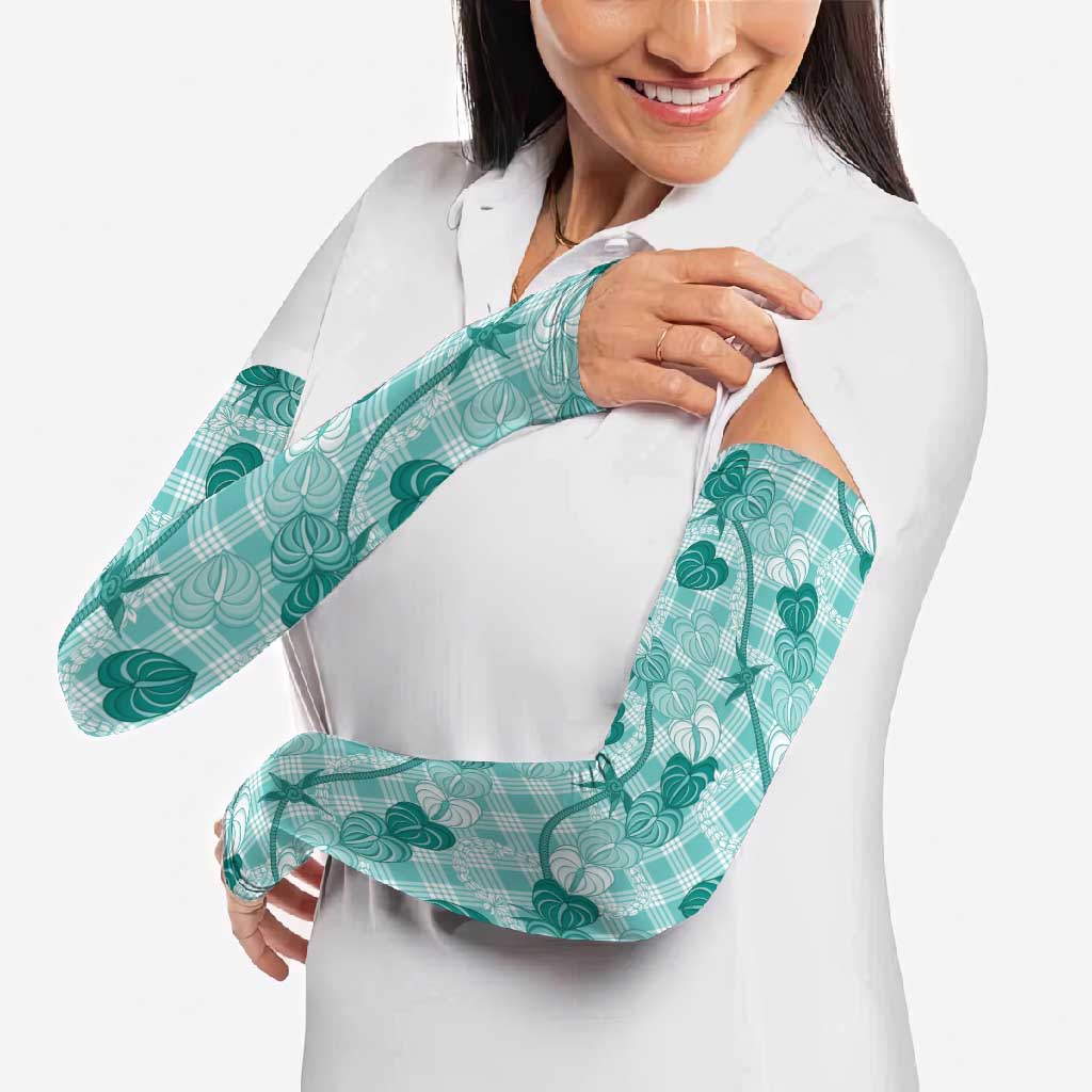 Anthurium Pikake Ti Leaf Palaka Arm Sleeves Turquoise Version