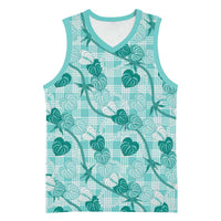 Anthurium Pikake Ti Leaf Palaka Basketball Jersey Turquoise Version