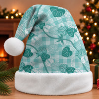 Anthurium Pikake Ti Leaf Palaka Christmas Santa Hat Turquoise Version LT01 Without Fur Turquoise - Polynesian Pride