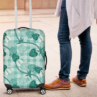 Anthurium Pikake Ti Leaf Palaka Luggage Cover Turquoise Version