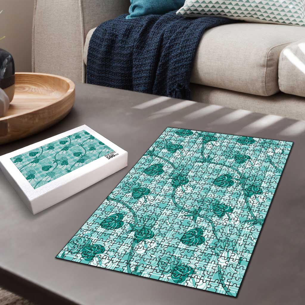 Anthurium Pikake Ti Leaf Palaka Puzzle Turquoise Version