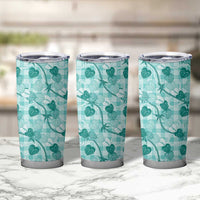 Anthurium Pikake Ti Leaf Palaka Tumbler Cup Turquoise Version