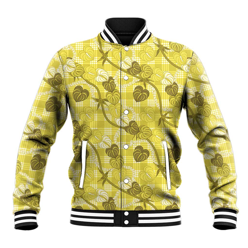 Anthurium Pikake Ti Leaf Palaka Baseball Jacket Yellow Version