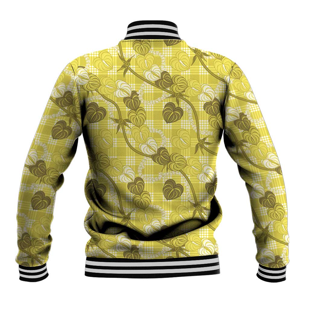 Anthurium Pikake Ti Leaf Palaka Baseball Jacket Yellow Version