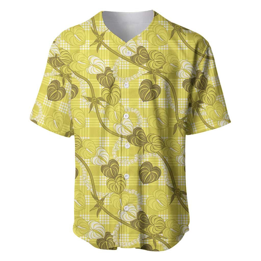 Anthurium Pikake Ti Leaf Palaka Baseball Jersey Yellow Version