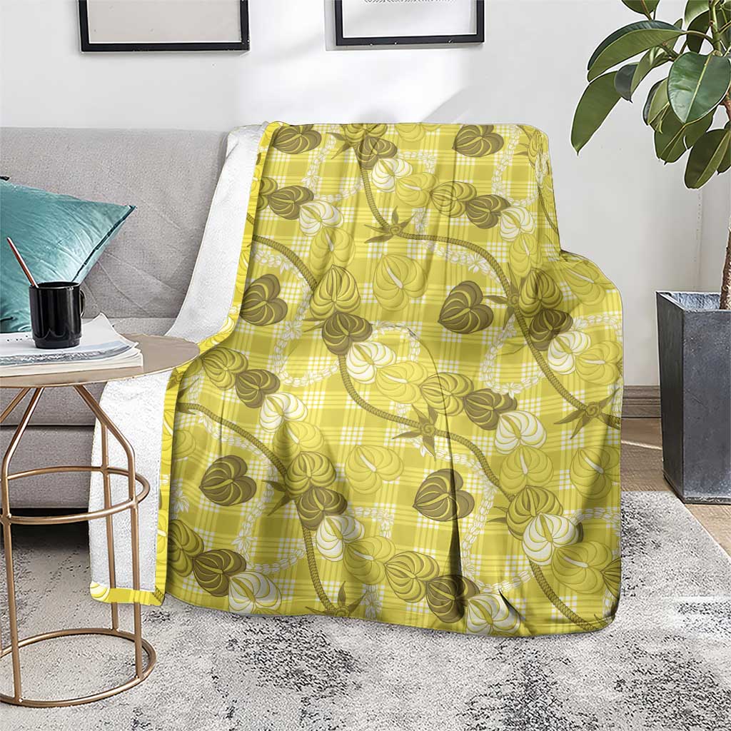 Anthurium Pikake Ti Leaf Palaka Blanket Yellow Version