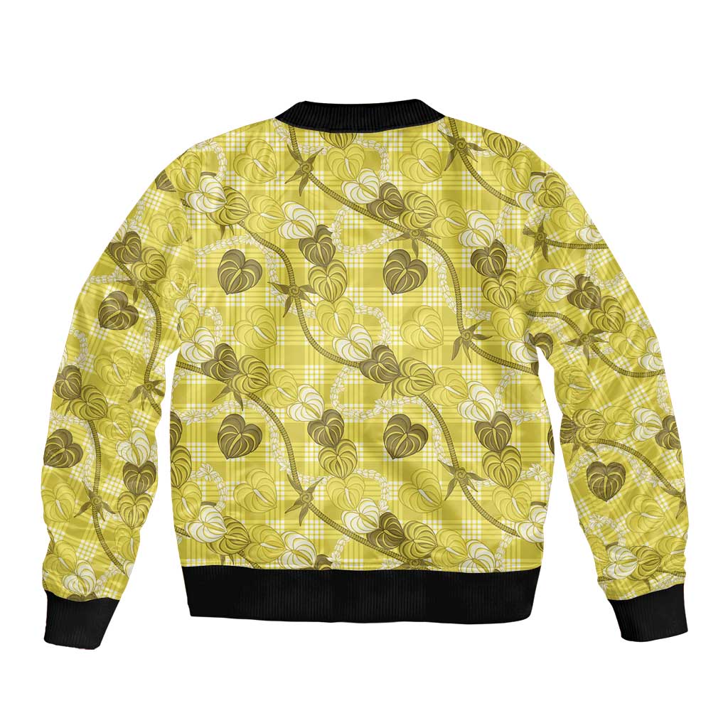 Anthurium Pikake Ti Leaf Palaka Bomber Jacket Yellow Version