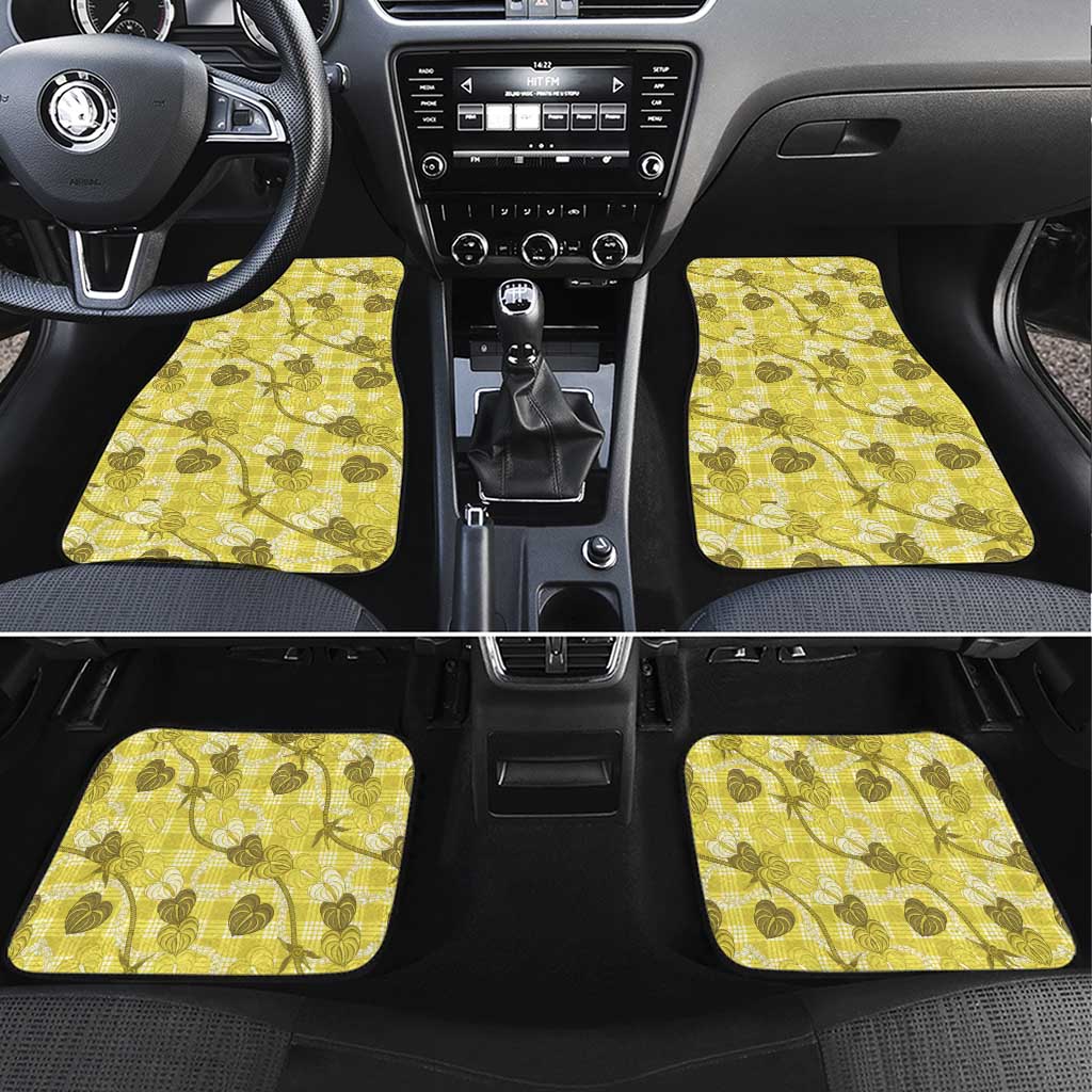 Anthurium Pikake Ti Leaf Palaka Car Mats Yellow Version