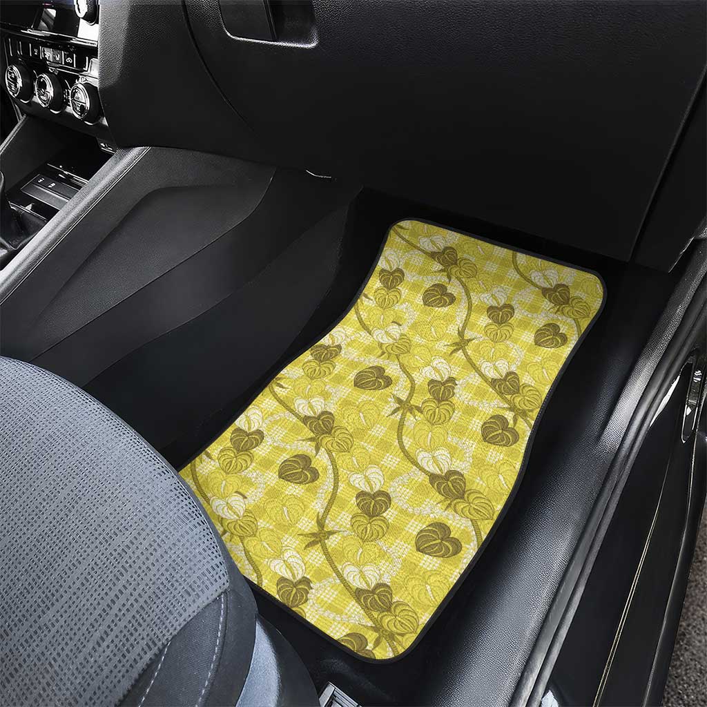 Anthurium Pikake Ti Leaf Palaka Car Mats Yellow Version