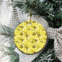 Anthurium Pikake Ti Leaf Palaka Ceramic Ornament Yellow Version LT01 - Polynesian Pride