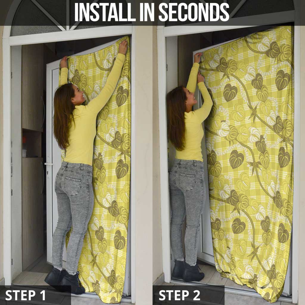 Anthurium Pikake Ti Leaf Palaka Door Cover Yellow Version