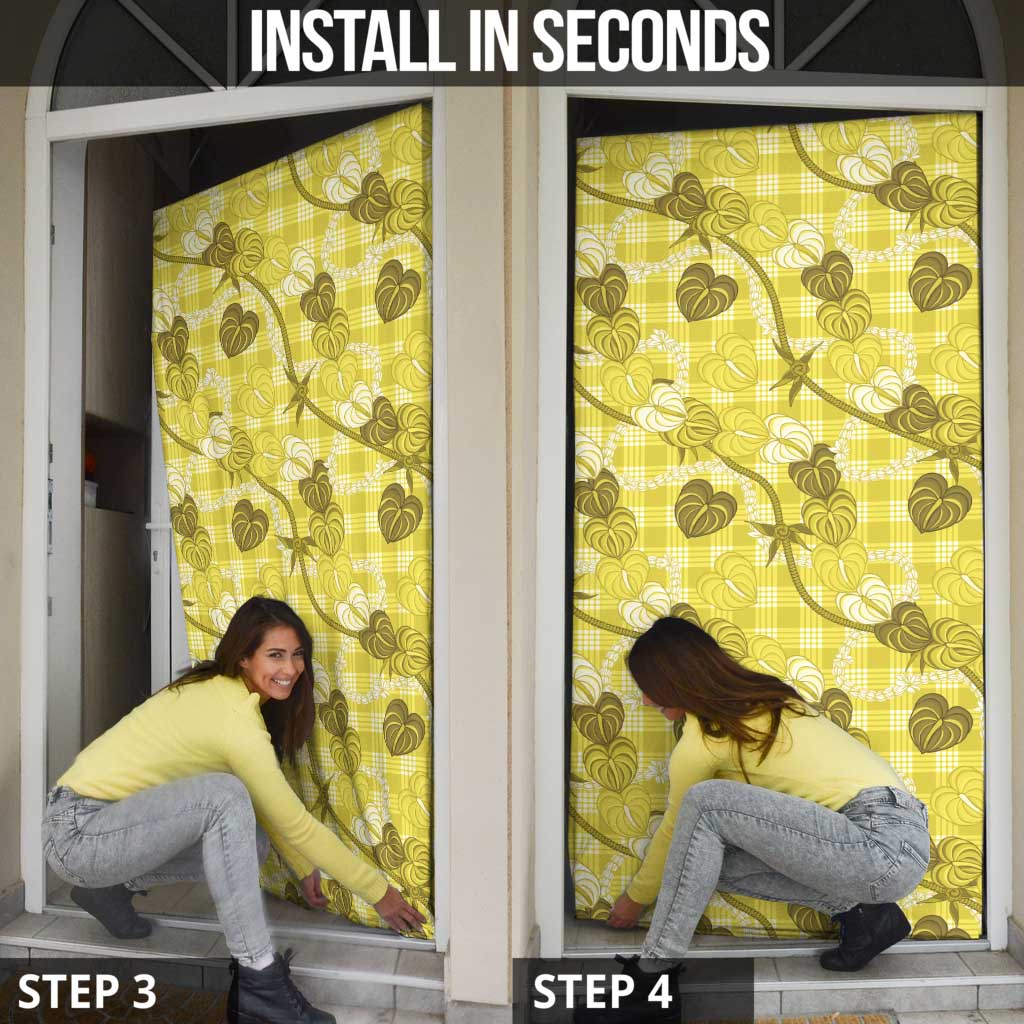 Anthurium Pikake Ti Leaf Palaka Door Cover Yellow Version