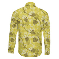 Anthurium Pikake Ti Leaf Palaka Family Matching Puletasi and Hawaiian Shirt Yellow Version