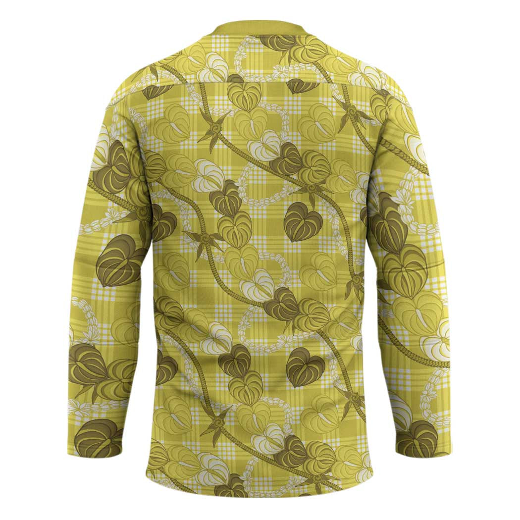 Anthurium Pikake Ti Leaf Palaka Hockey Jersey Yellow Version