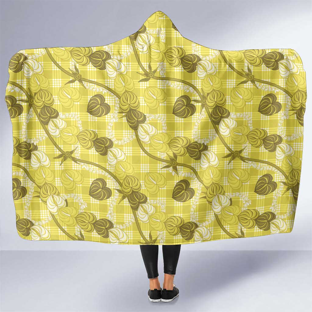 Anthurium Pikake Ti Leaf Palaka Hooded Blanket Yellow Version