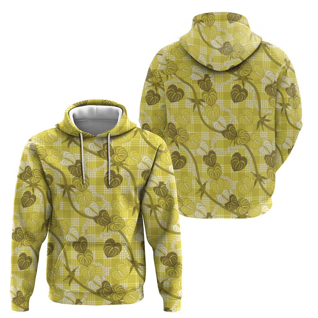 Anthurium Pikake Ti Leaf Palaka Hoodie Yellow Version
