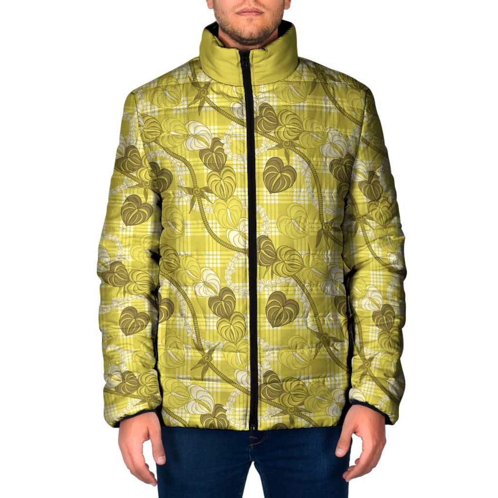 Anthurium Pikake Ti Leaf Palaka Padded Jacket Yellow Version