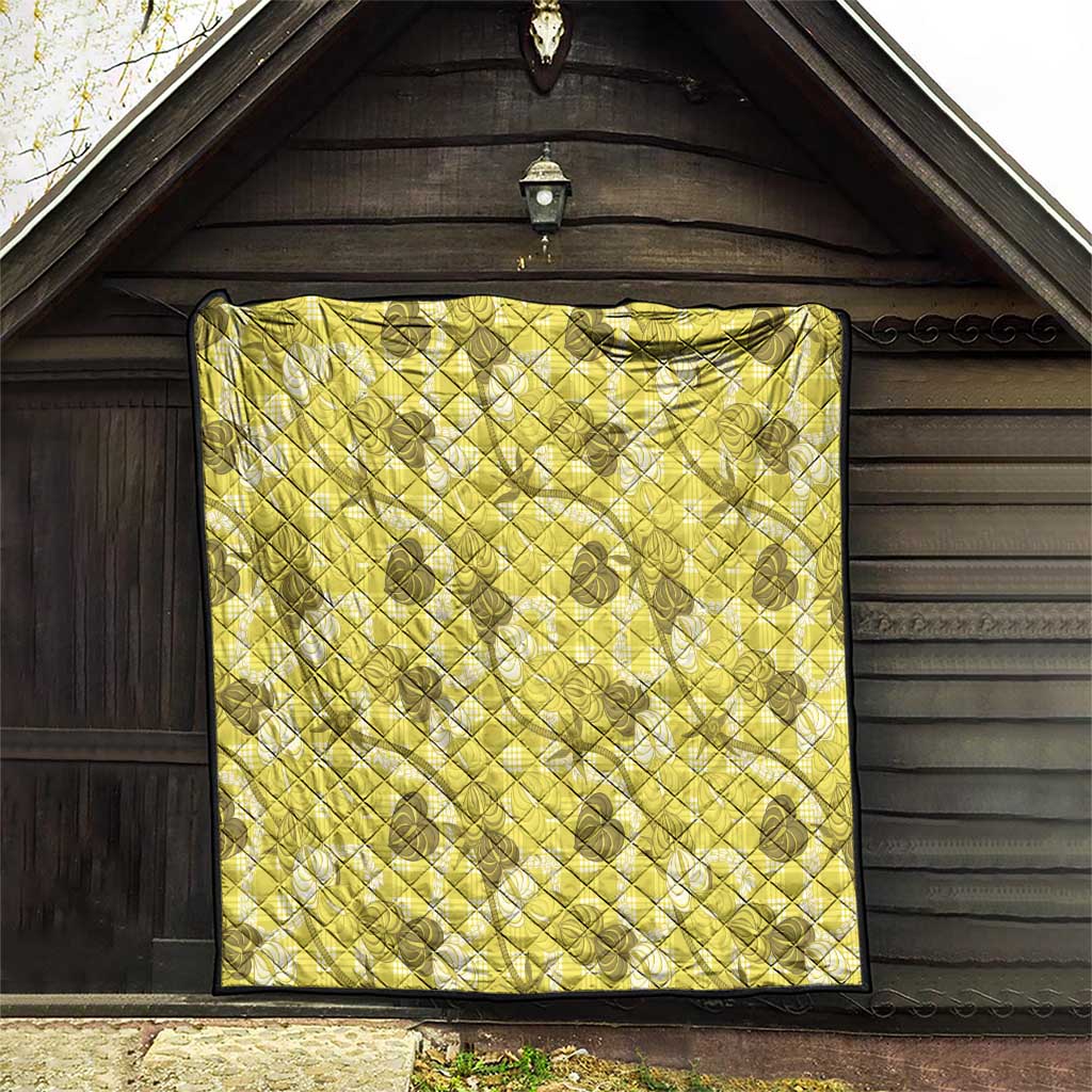 Anthurium Pikake Ti Leaf Palaka Quilt Yellow Version