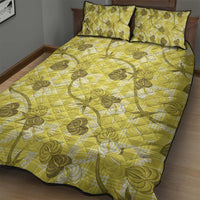 Anthurium Pikake Ti Leaf Palaka Quilt Bed Set Yellow Version