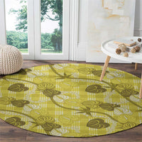 Anthurium Pikake Ti Leaf Palaka Round Carpet Yellow Version