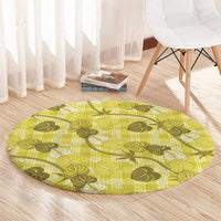 Anthurium Pikake Ti Leaf Palaka Round Carpet Yellow Version
