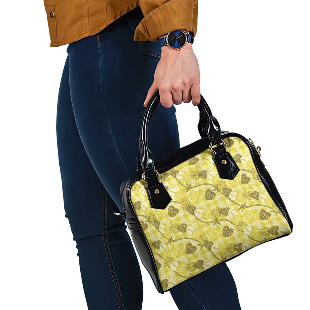 Anthurium Pikake Ti Leaf Palaka Shoulder Handbag Yellow Version