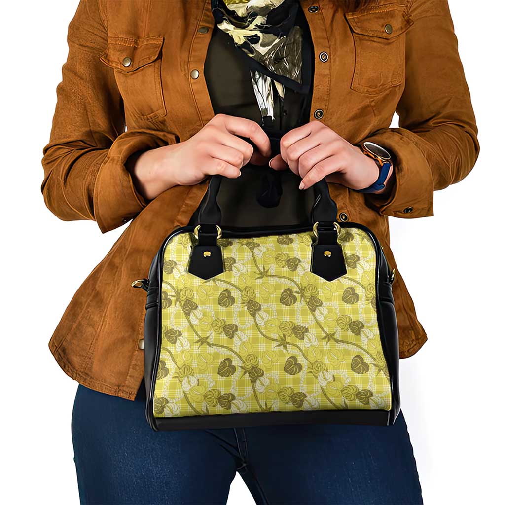 Anthurium Pikake Ti Leaf Palaka Shoulder Handbag Yellow Version