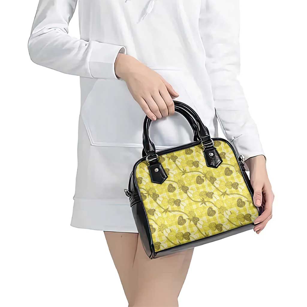 Anthurium Pikake Ti Leaf Palaka Shoulder Handbag Yellow Version