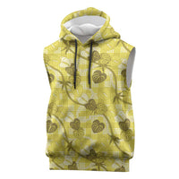 Anthurium Pikake Ti Leaf Palaka Sleeveless Hoodie Yellow Version