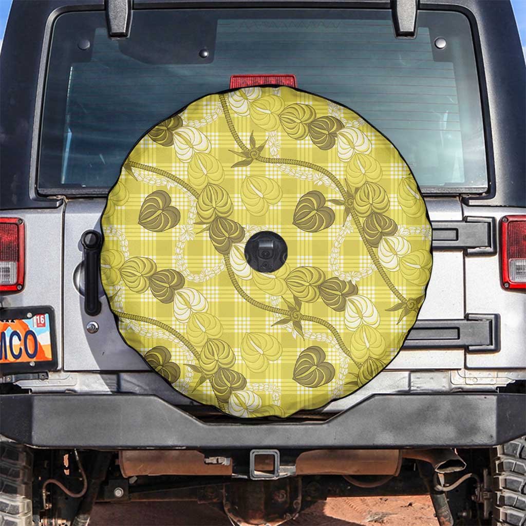 Anthurium Pikake Ti Leaf Palaka Spare Tire Cover Yellow Version
