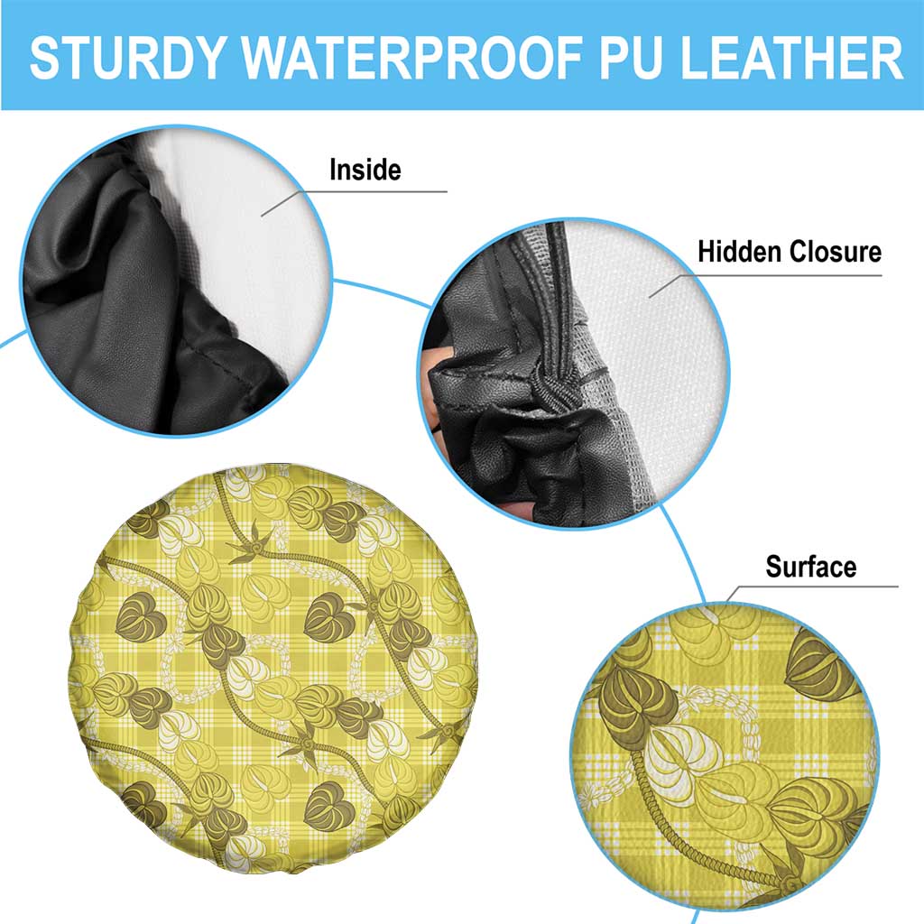 Anthurium Pikake Ti Leaf Palaka Spare Tire Cover Yellow Version