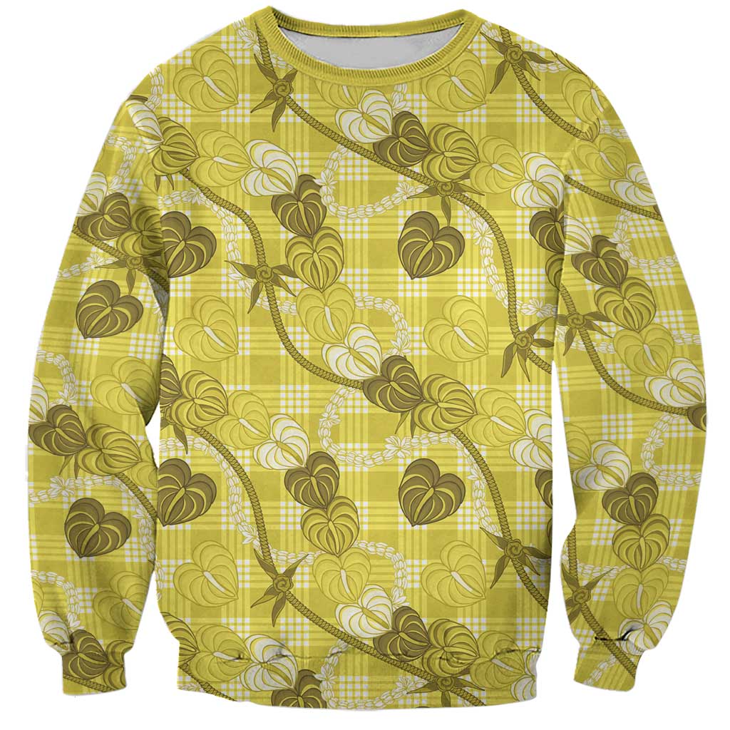 Anthurium Pikake Ti Leaf Palaka Sweatshirt Yellow Version
