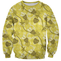Anthurium Pikake Ti Leaf Palaka Sweatshirt Yellow Version