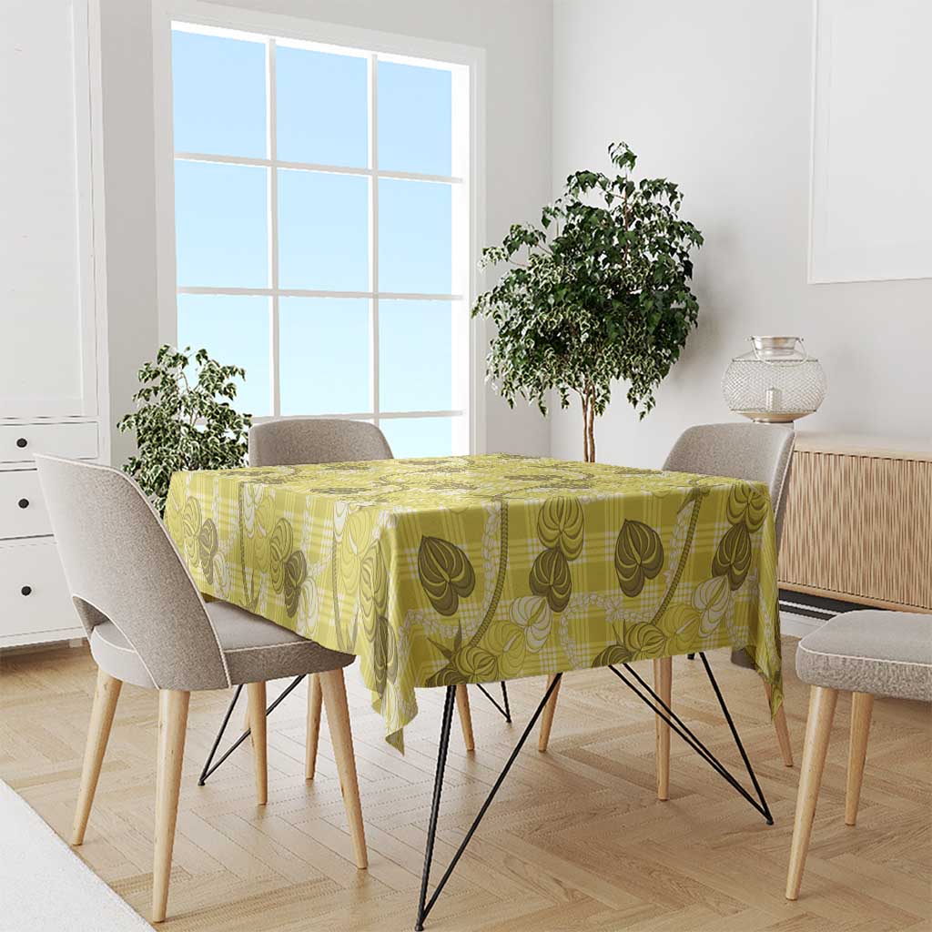 Anthurium Pikake Ti Leaf Palaka Tablecloth Yellow Version