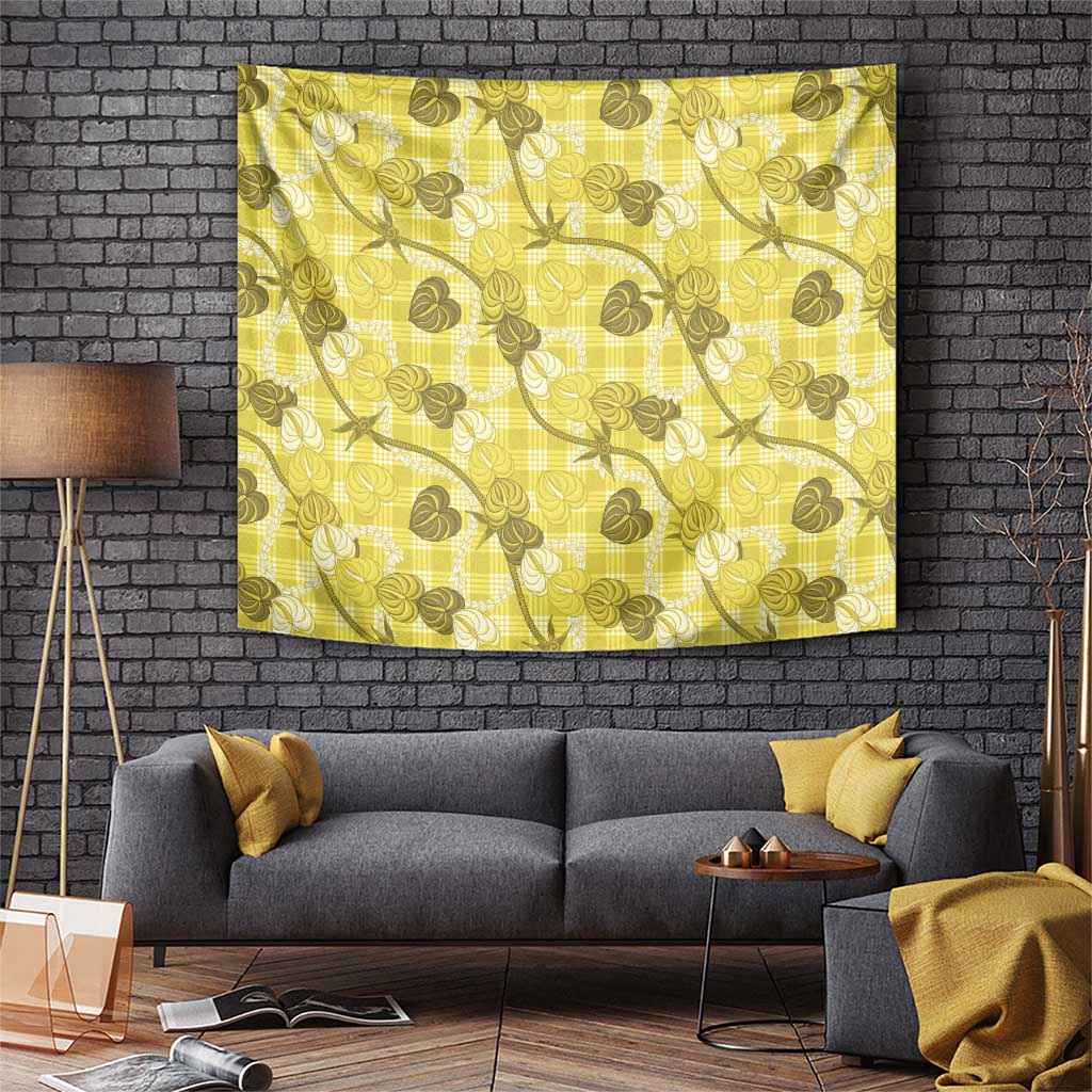 Anthurium Pikake Ti Leaf Palaka Tapestry Yellow Version