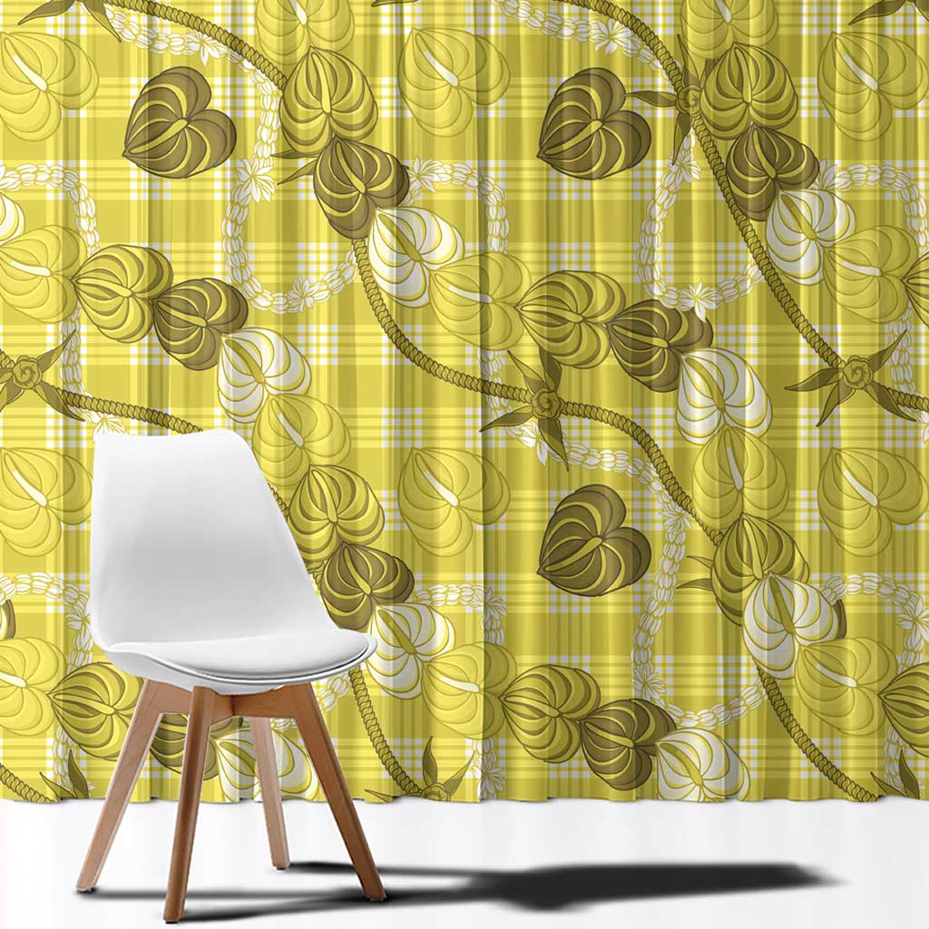 Anthurium Pikake Ti Leaf Palaka Window Curtain Yellow Version