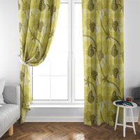 Anthurium Pikake Ti Leaf Palaka Window Curtain Yellow Version