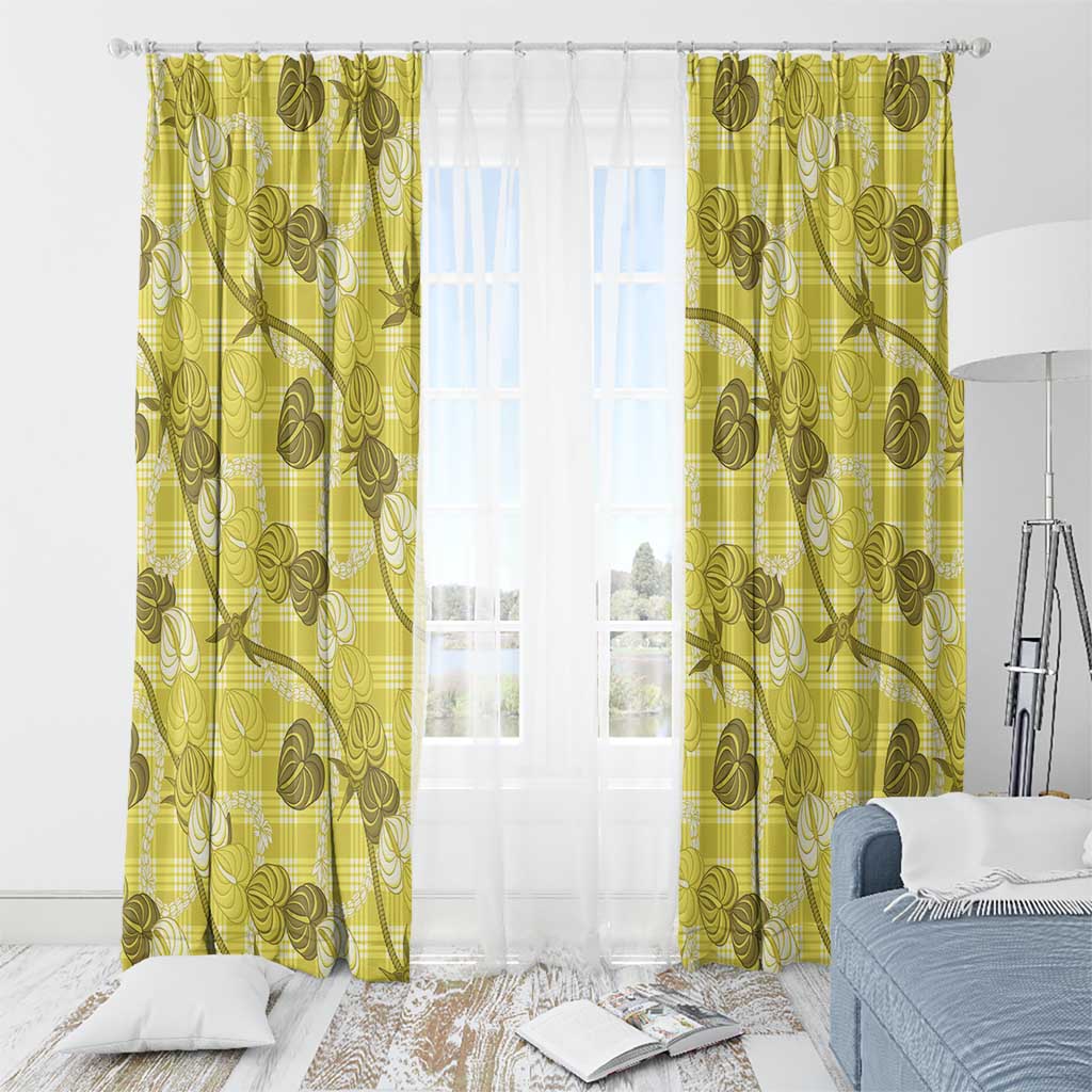 Anthurium Pikake Ti Leaf Palaka Window Curtain Yellow Version