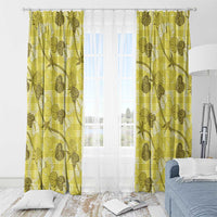 Anthurium Pikake Ti Leaf Palaka Window Curtain Yellow Version
