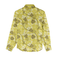 Anthurium Pikake Ti Leaf Palaka Women Casual Shirt Yellow Version