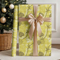 Anthurium Pikake Ti Leaf Palaka Wrapping Paper Yellow Version