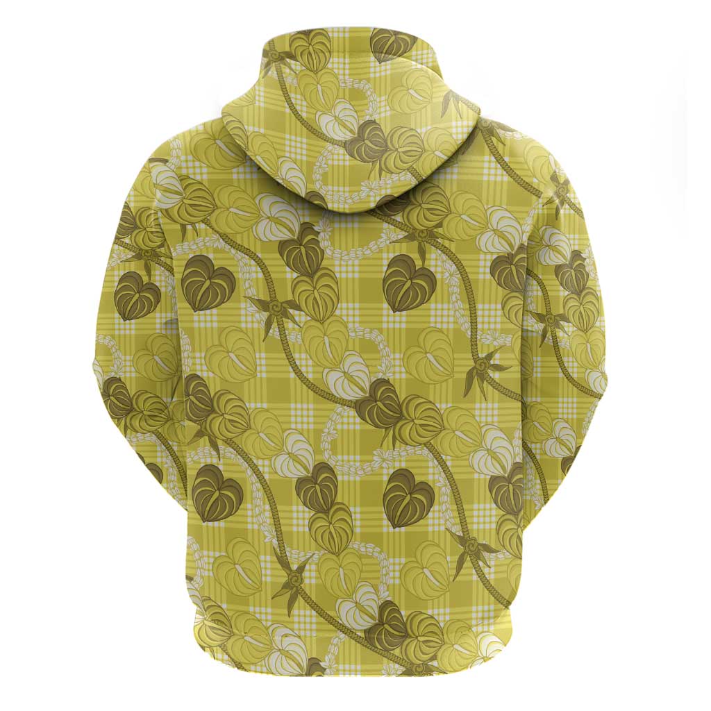 Anthurium Pikake Ti Leaf Palaka Zip Hoodie Yellow Version