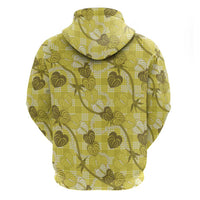 Anthurium Pikake Ti Leaf Palaka Zip Hoodie Yellow Version