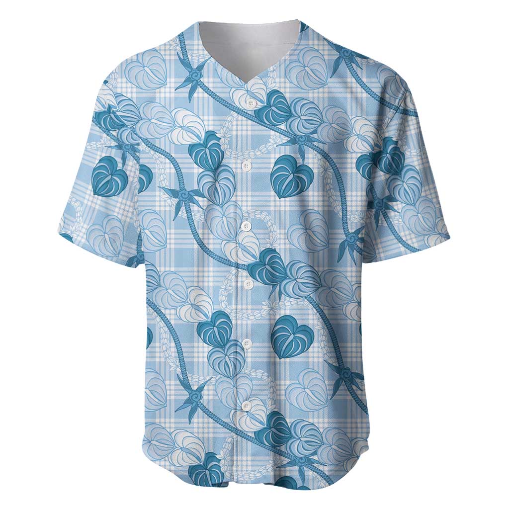 Anthurium Pikake Ti Leaf Palaka Baseball Jersey Blue Version